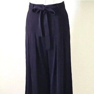 ENGLISH FACTORY Black Palazzo Pants High Rise Wide Leg Casual Dress Ankle Length